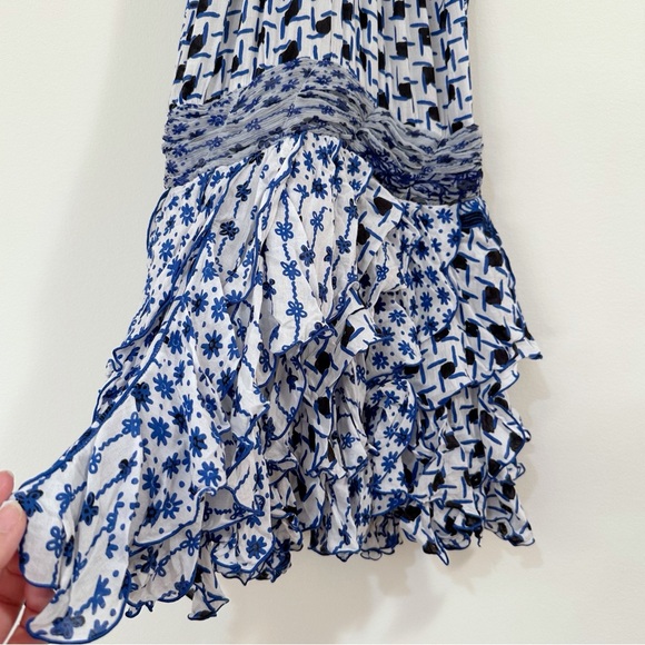 Poupette St. Barth Belinda Printed Dress Blue Size 0 - Picture 6 of 11